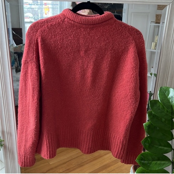 Madewell Fulton Pullover Rolled Neck Sweater Copper Orange Cashmere Alpaca S - Picture 4 of 5